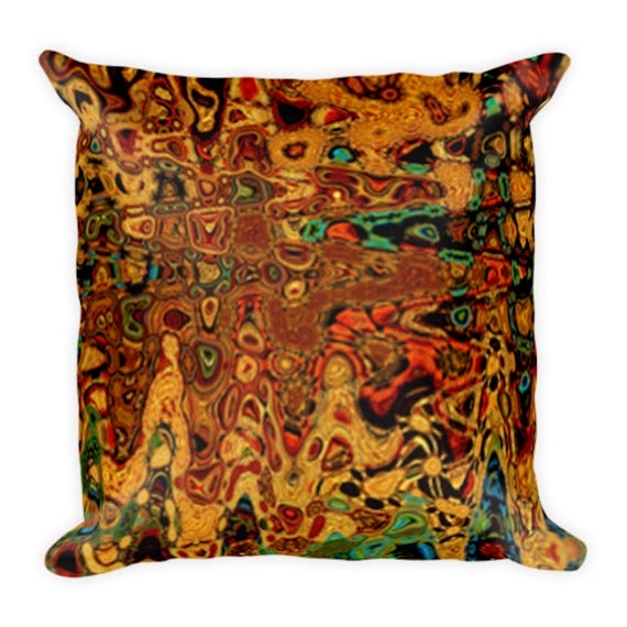 Artisan Made Fall Brown Gold Throw Decorative Designer Pillow 16 inch Square with Zipper and Insert