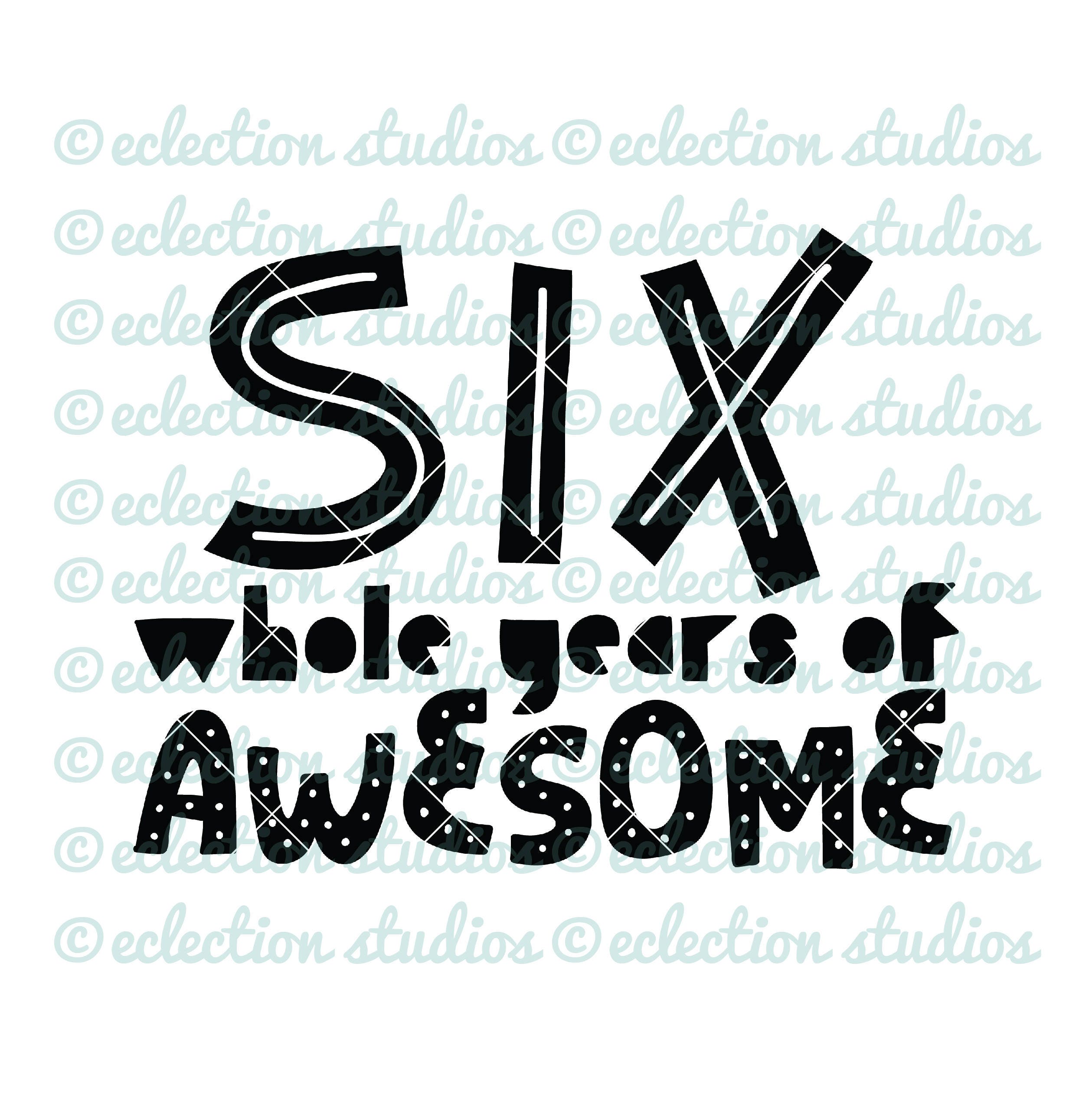 Download Six Whole Years of Awesome sixth birthday boy shirt design