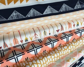 Arizona fabric, Aztec Baby Quilt Fabric, Tribal Baby Quilt Fabric, Southwest Baby Quilt Fab, Tribal Scarf Fabric, Tribal fabric, Bundle of 6