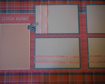 2 Little Sister Big Sister Girl 12x12 Premade Scrapbook Pages for your family