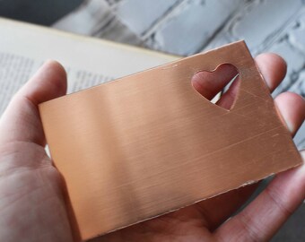 Metal Copper Wallet Insert- Personalized Custom Card Love Wallet Insert -Men Gift- Anniversary Couple Stamped Copper Wallet Card Tag