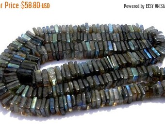 50% Off Sale 16 Inches Strand - Finest Quality Blue Flashy Labradorite Square Heishi Beads Size 5 - 6mm approx, Natural stone Wholesale Pric