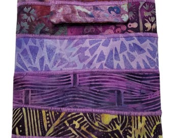 Nook or Kindle Fire Ipad Mini Sleeve in Purple Batik Fabrics Back to School