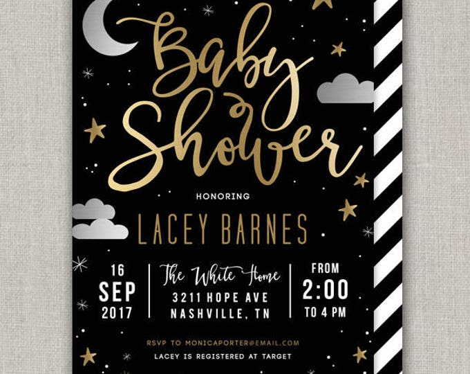 Twinkle Star Baby Shower Invitation