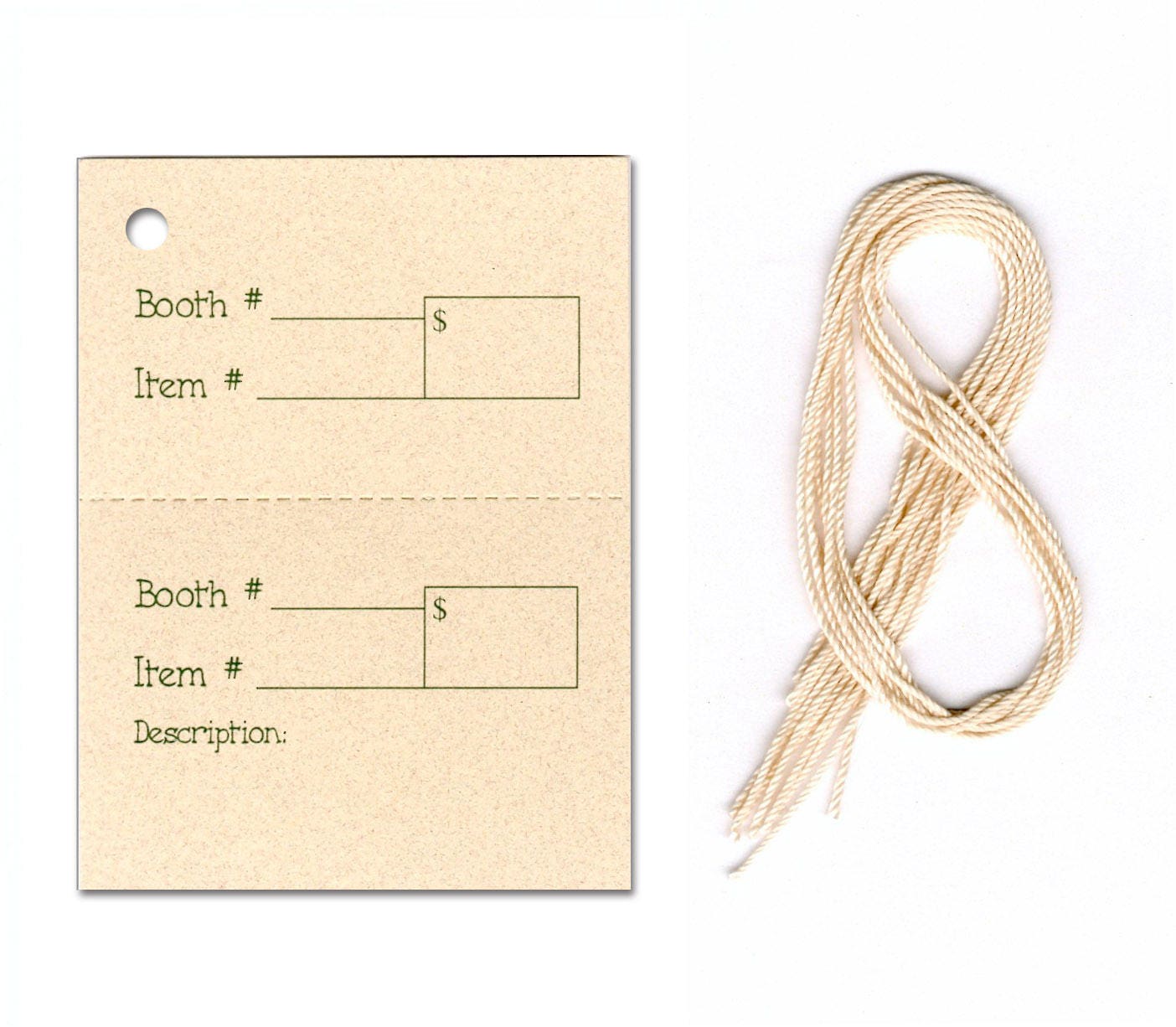 100 VENDOR BOOTH Description Hang Tags Price Tags for Gifts