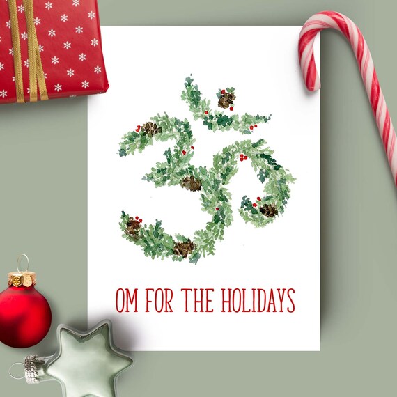 OM For The Holidays Yoga Holiday Card Blank Inside OM For The Holidays Yoga Holiday Card Blank Inside