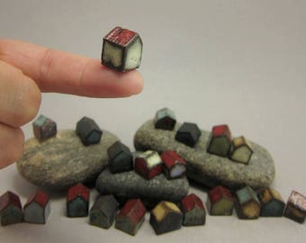 Lucky 21...Minimalist Micro Houses in Stoneware