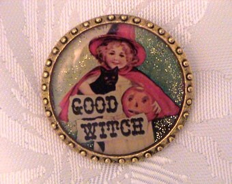 Vintage MAXIMAL ART John Wind “Good Witch” Halloween Brooch