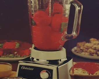 NOS Vintage Osterizer White & Chrome Blender Liquefier jaren 1980 Retro keuken apparaat 5 cup SS Figuurzaagbladen #861-61 Collectible New Old Stock in vak