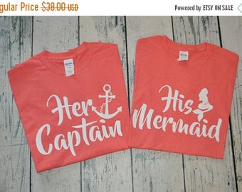 her captain his mermaid shirts