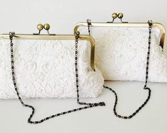 BRIDES HEIRLOOM CLUTCH, Keepsake, made from Moms wedding dress, Use moms dress to make a family heirloom