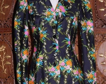 ON SALE Vintage 1970s 'Young Edwardian Arpeja Floral Jacket