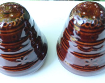 1950's Marcrest Pottery Beehive Salt & Pepper Shakers