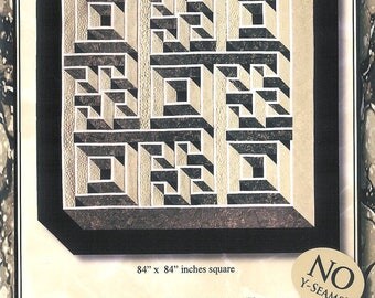 Labyrinth Walk Quilt Pattern No Y Seam 2 blocks 4 Contrasting Fabrics Preorder