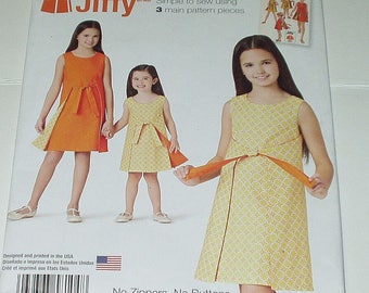 Simplicity Jiffy Sewing Pattern Girls Size 3 4 5 6 Reversible Wrap Dress 8104 DIY Home Sewing Crafting Retro Fashion