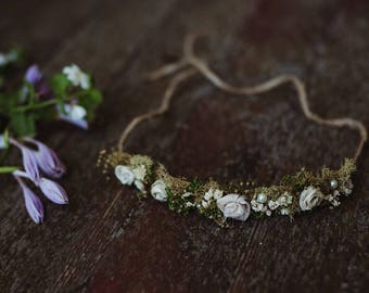 Neutral halo tie back Headband