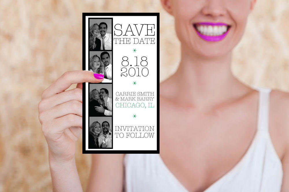 Photo Booth Wedding Save the Date or Invitation Set of 10