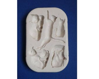 Moule silicone thème chat chaton souris pour loisirs créatifs