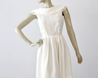 vintage 60s white party dress by Candy Jrs., lace mini dress