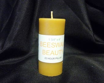 100% Pure Beeswax 4 Inch Pillar Candle