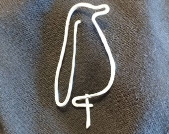 Penguin, Shawl Pin, Sweater Pin, Scarf Pin, Coat Pin, metal pin