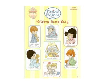 Cross Stitch Pattern Welcome Home Baby, 30 Cross Stitch Designs, Precious Moments Cross Stitch Book, Baby Cross Stitch (PM68)