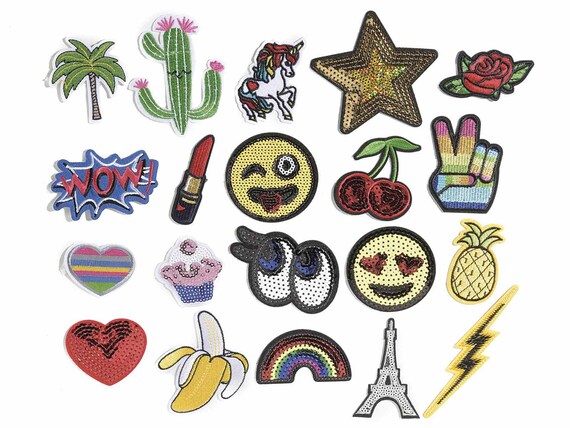 Iron-on Embroidered Patches 20 pcs assorted