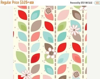 SUMMER SALE Fat Quarter Only (18"x22") of Coral Leaf Garland From Adorn It