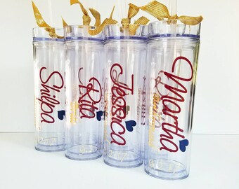 Personalized acrylic tumblers , bridesmaid cups , flower girl cup , straw cups , will you be my bridesmaid , brides cups , custom cups