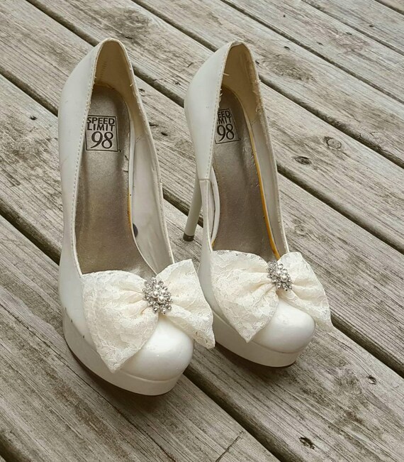 Bridal Lace Shoe Clips Lace bridal shoes clips Pearl and