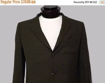 Super Sale 1950s Mens Blazer Suit Jacket Sport Jacket Olive Textured Royal Fabrics Craft Tailored by Howard