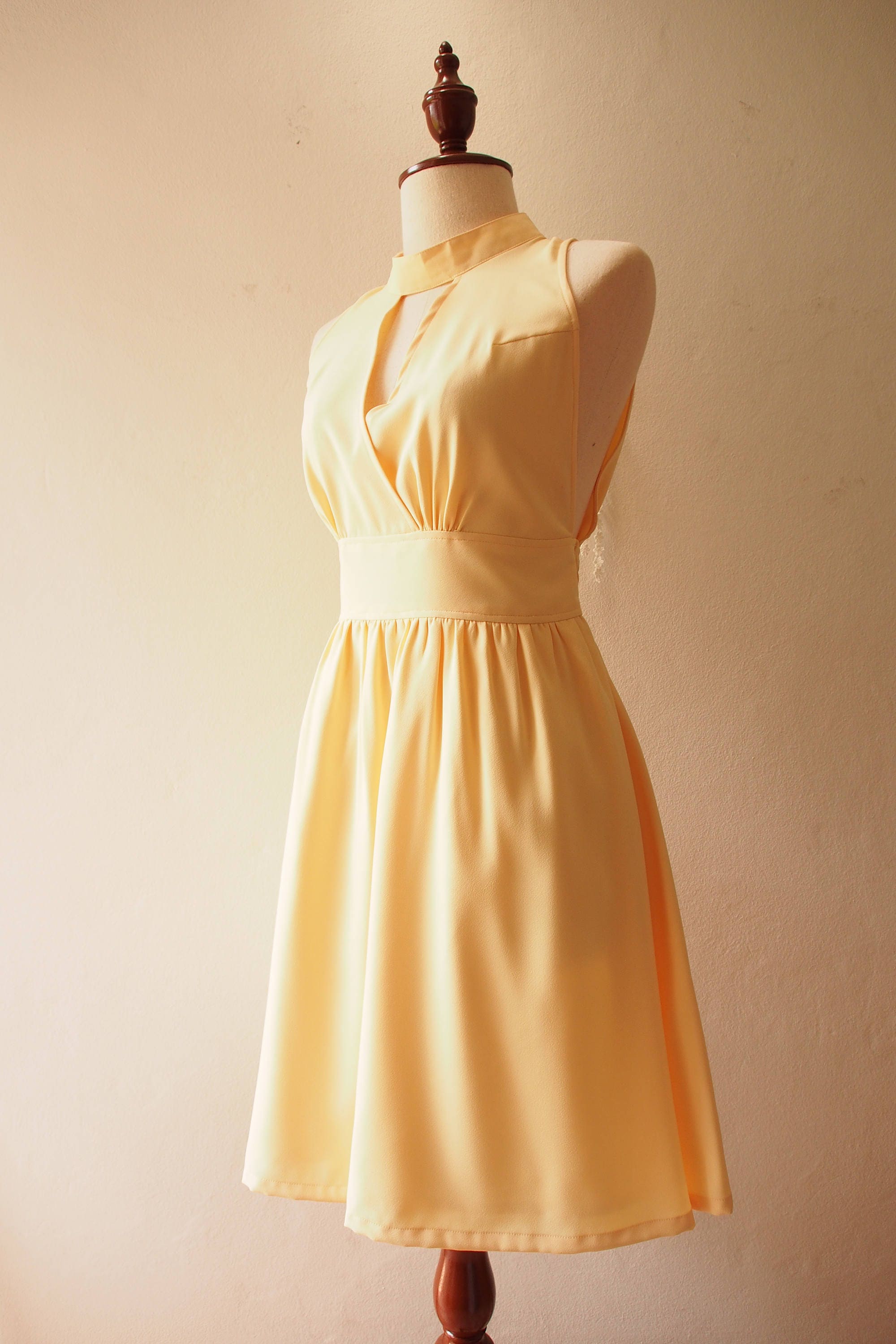 Sweet Pale Yellow Bridesmaid Gown Dress Yellow Summer Dress