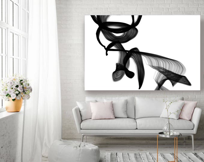 Abstract Expressionism in Black And White 5. Unique Abstract Wall Decor, Large Contemporary Canvas Art Print up to 72" by Irena Orlov