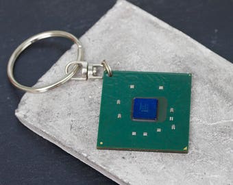 Chipset keychain, recycled computer keychain