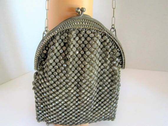 Antique Rhinestone Covered Purse - Art Nouveau Style - Made in France - Wedding Purse