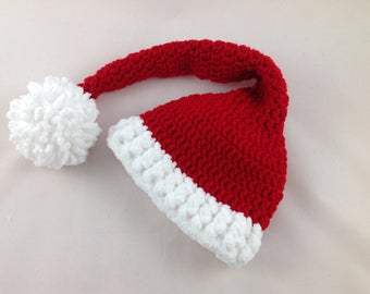 Baby Santa Hat - Santa Hat - Newborn Santa Hat - Baby Christmas Hat - Crochet Santa Hat - Infant Christmas Outfit - Santa Claus