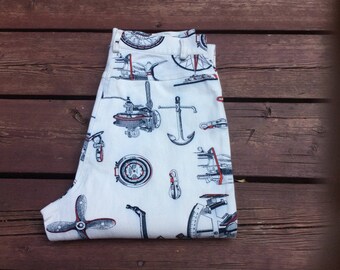 Vintage 90s Nauticap Print Hight Waisted Pants by Mondi Sizev 36 Small