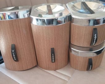 60's Kromex Cannister Set, Vintage Kitchen Storage