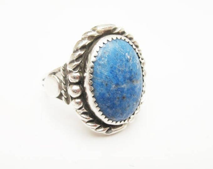 Sodalite Ring - Blue Gemstone - Sterling Silver - denim lapis - size 10 1/2 ring