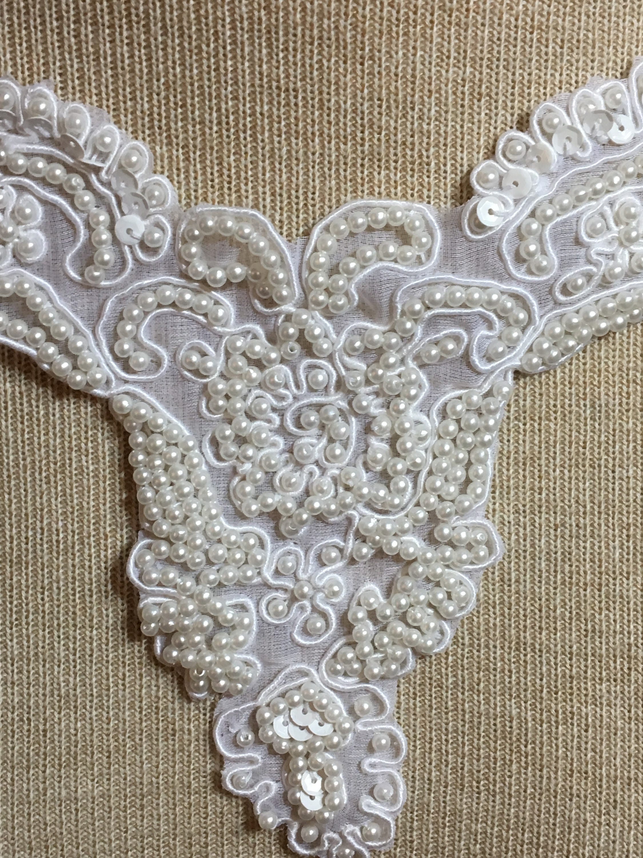 Vintage Applique, Bridal Applique, Wedding Applique, Beaded Applique ...