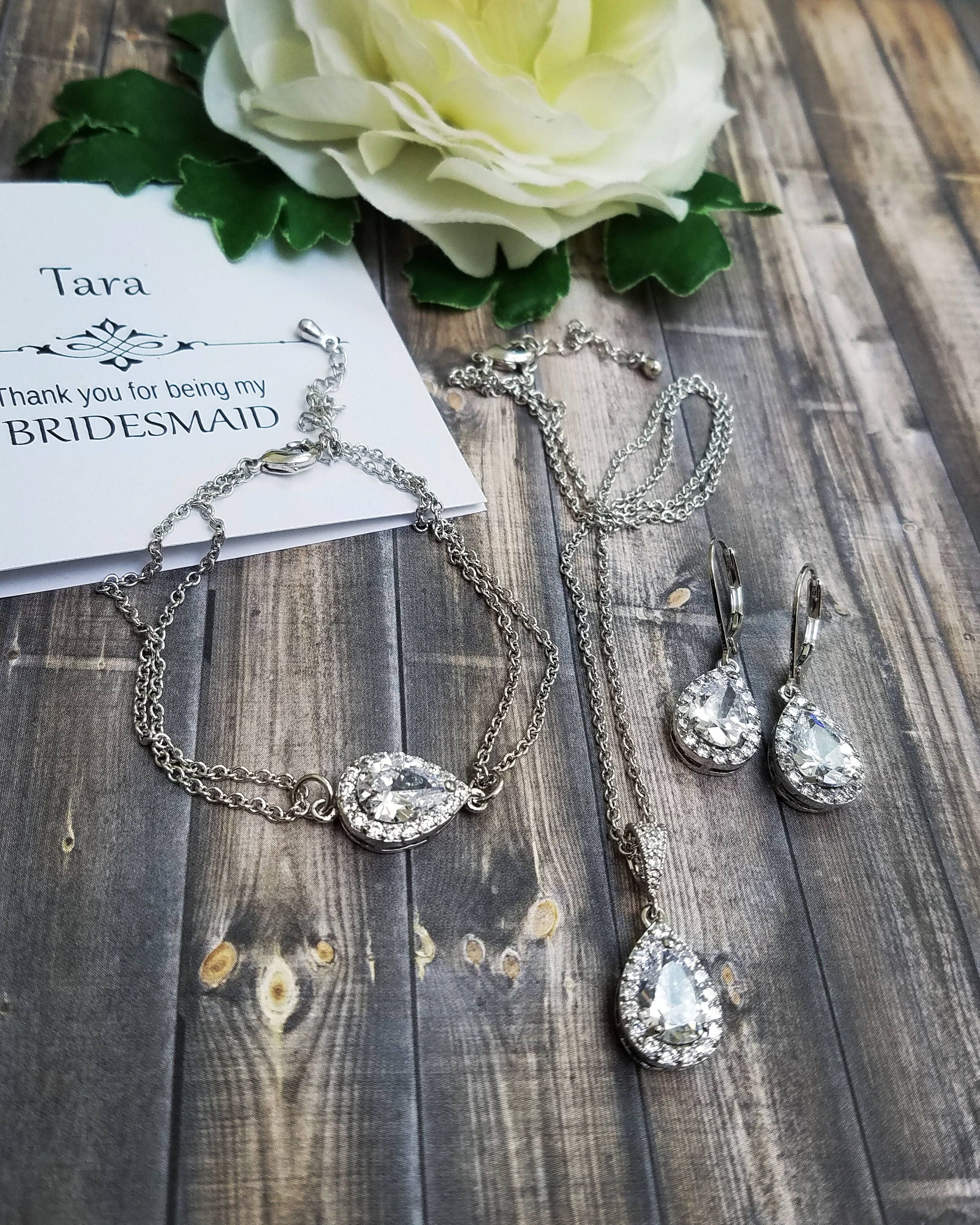 Bridesmaid Jewelry Set Simple Bridal Jewelry Set Bridesmaid