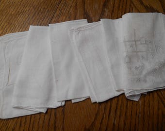 6 Vintage White handkerchiefs or hankies