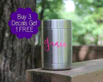 Make a Colster/Yeti/Swell Bottle special-add a decal! Choose size, monogram or name & vinyl color. Ships in 3 days! Buy 3 decals get 1 free!