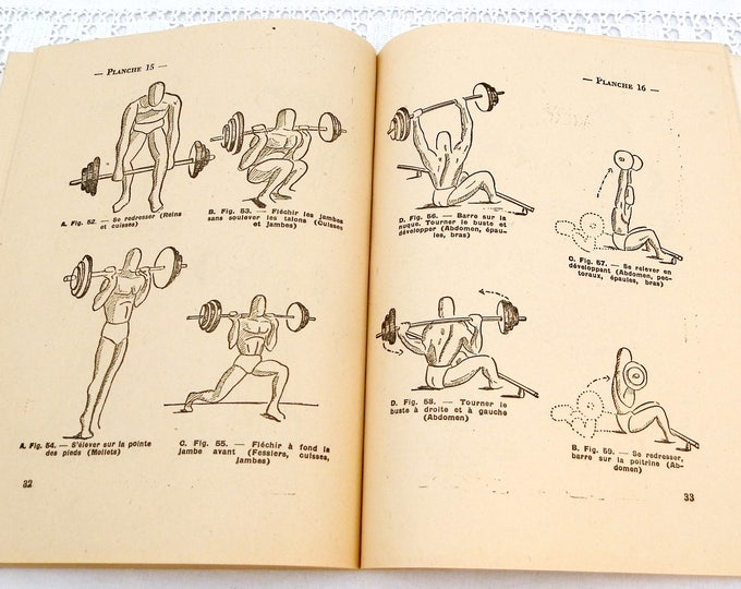 Rare Vintage 1945 French Body Building Book by Marcel Rouet, Retro Bodybuilding from France, 1940s Sport Manuel
