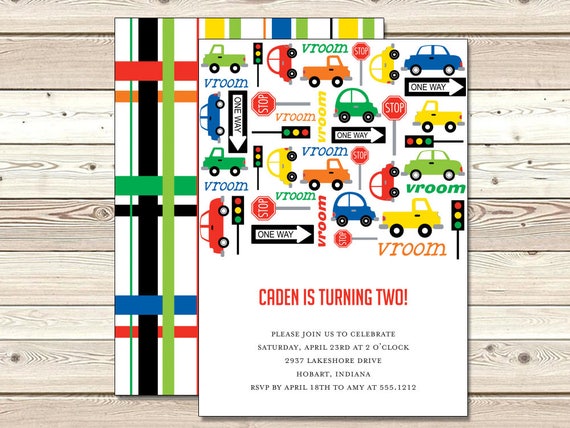 Cars and Trucks Invitation | Kids Birthday | Printable Digital File | KBI342DIY Il_570xn