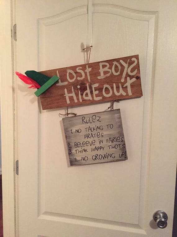 Lost Boys Hideout Door Sign Peter Pan