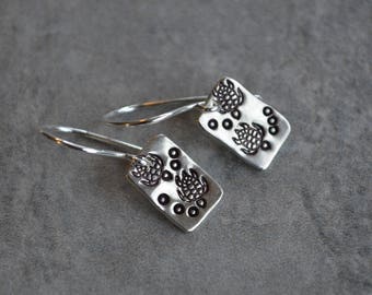 Turtle sterling silver dangle earrings