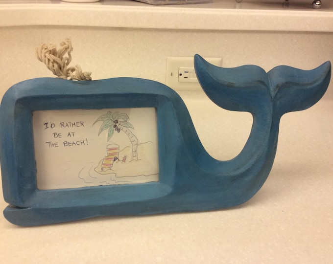 A Whale of a Frame! Ceramic Whale Shaped Frame with 4" x 6" opening