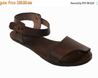 15% OFF Brown Leather Sandals for Women & Men Design 4