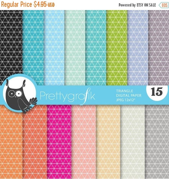80% OFF SALE triangle geometric digital paper, commercial use, scrapbook papers, background - PS638 Il_570xn